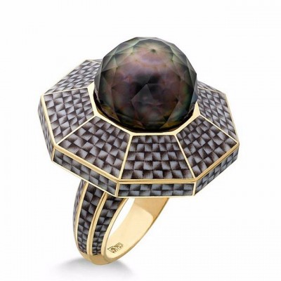 #ILGIZ FAZULZYANOV #ring #faceted pearl #perle facetée #email #enamel