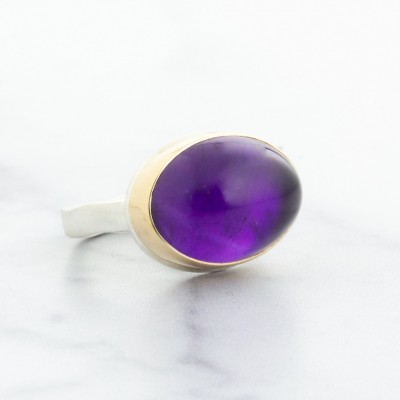 #JAMIE JOSEPH #Sterling & 14K Gold #Amethyst #Ring