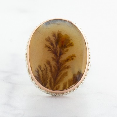 #JAMIE JOSEPH #Sterling & 14K Gold #Dendritic Agate #Ring