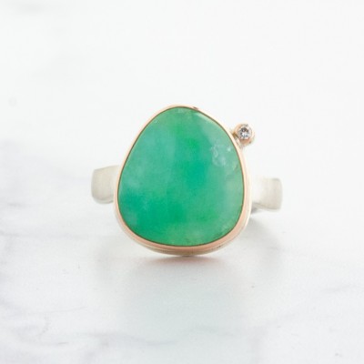 #JAMIE JOSEPH #Sterling & 14K Gold #Gem Silica #Diamond #Ring