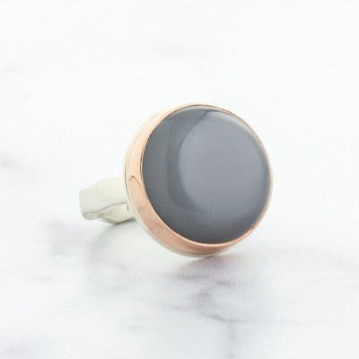 #JAMIE JOSEPH #Sterling & 14K Gold #Grey Moonstone #Pierre de Lune #Ring #bague