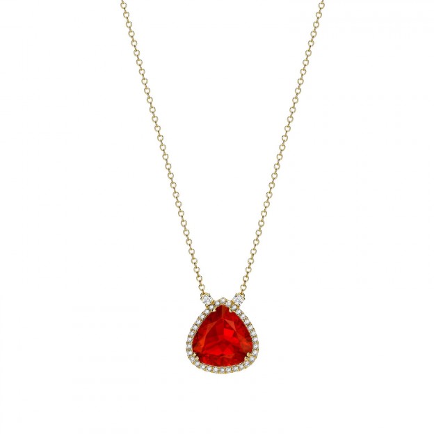 KIKI MCDONOUGH #fire opal #diamond #necklace #Opale de feu #Diamant #collier