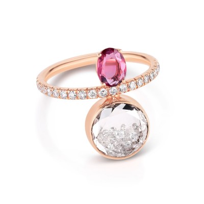 #MORITZ GLIK #Pink Sapphire #Diamond #Eternity Shaker Ring #Saphir rose #Diamants