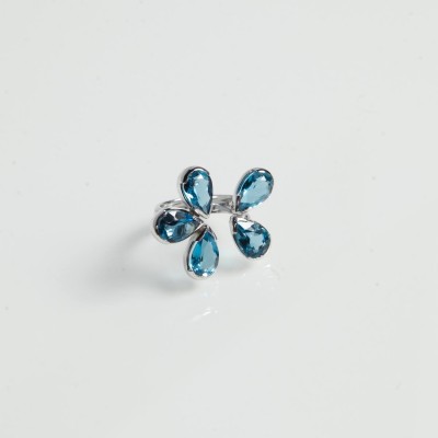 #ONIRIA #or blanc rhodié #topaze bleue #Blue Topaz