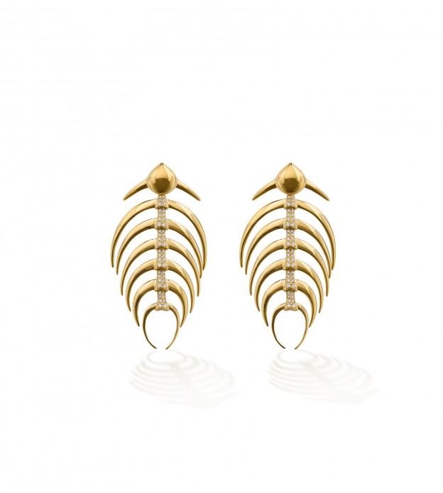 ROBINSON-PELHAM-Whalebone-Earrings-Diamond-Gold-Diamant-or-Boucles-doreilles