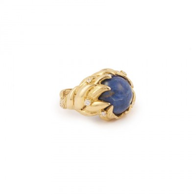 #GILBERT ALBERT #Bague #Ring #Or #Gold #Lapis Lazuli #Diamond #diamant