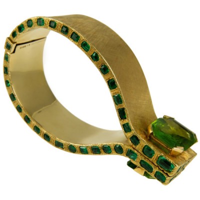 #JON BANNENBERG #Peridot #Emerald #18k Gold #1965 #Emeraude #Or #Bracelet