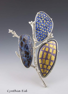 #CYNTHIA EID #Silver #boulder opal #gold nuggets #enamel
