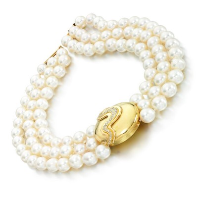 #DE VROOMEN #Cultured pearl #diamond #necklace #1990 #Perle de culture #Diamant #Collier