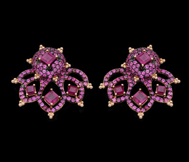 #CARLA AMORIM #18K rose gold #rubies #or rose #rubis #earrings #boules d'oreilles