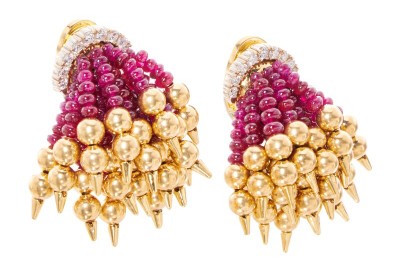#ALETTO-BROTHERS-#Rubies-#Rubis-#Diamond-#Diamants-#Gold-#Pendent-earclips-#Boucles-d'oreilles-pendantes