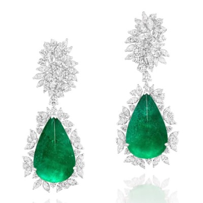 #ALEXANDER LAUT #Earrings #Zambian emeralds #émerauds de Zambie #Diamonds #diamants