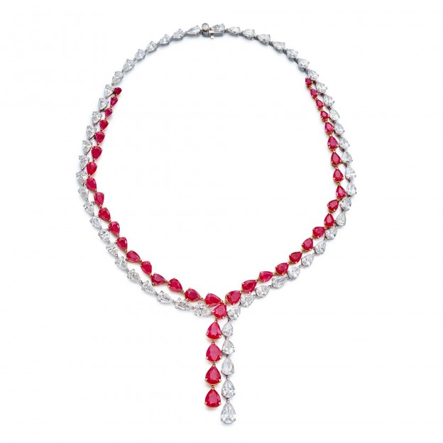 #Michael Youssoufian #Ruby #rubis #diamond #diamants #necklace #collier