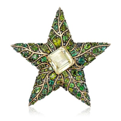 #MARILYN F. COOPERMAN #green beryl #peridot #chrysoberyl #green garnet #green tourmaline #beryl vert #Chrysoberyl #Grenat vert #Tourmaline verte #Brooch #Broche
