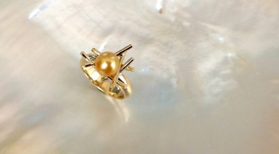 #VINCENT ZIMMERMAN #Bague #Perle gold mer du sud #Ring #Pearl