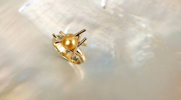 #VINCENT ZIMMERMAN #Bague #Perle gold mer du sud #Ring #Pearl