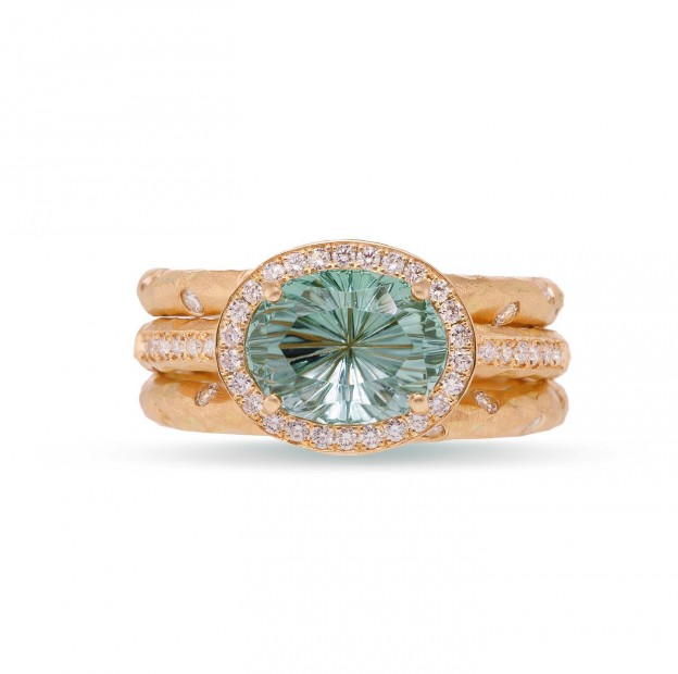 #PAMELA FROMAN #Mint Tourmaline #Ring #diamonds #Tourmaline menthe #Bague #diamants