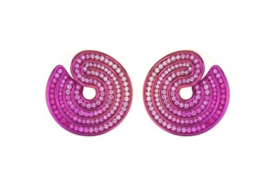 #LILY GABRIELLA #Swirl-Earrings-Pink #Pink sapphires #saphirs roses